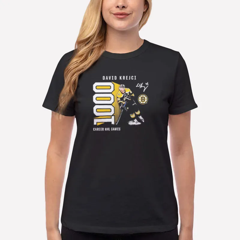 Women T Shirt Black Boston Bruins Krejci At 1000 Shirt