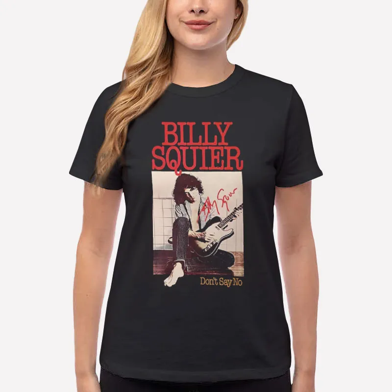 Women T Shirt Black Don't Say No Album Billy Squier T Shirt