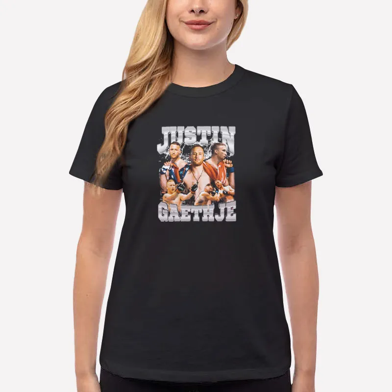 Women T Shirt Black Fighter Boxer American Jiu Jitsu Justin Gaethje T Shirt