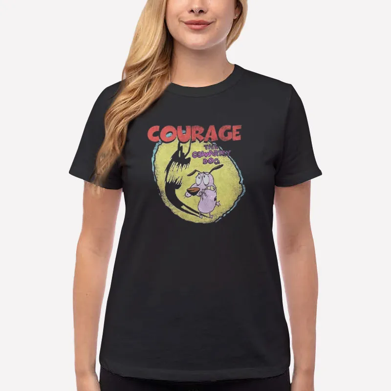 Women T Shirt Black Funny Courage The Cowardly Dog T Shirt