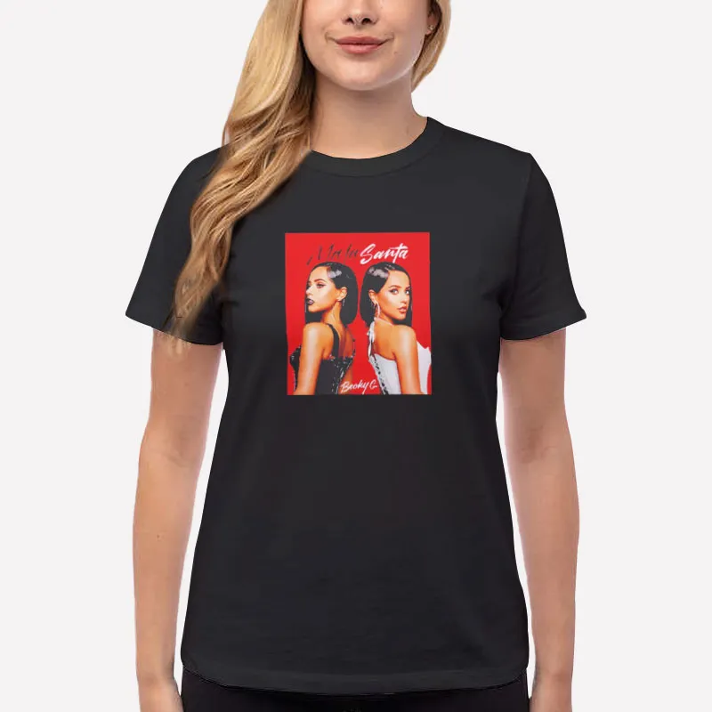 Women T Shirt Black Retro Becky G Mala Santa Shirt