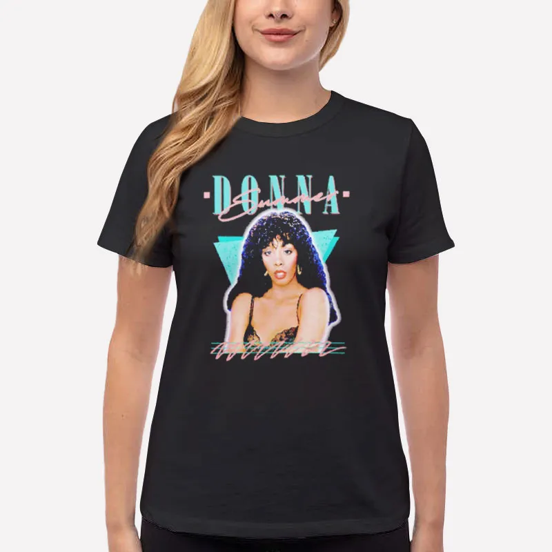 Women T Shirt Black Retro Vintage Donna Summer T Shirt