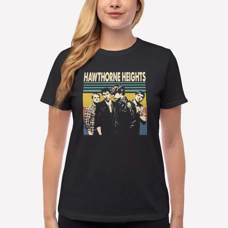 Women T Shirt Black Retro Vintage Hawthorne Heights Shirt