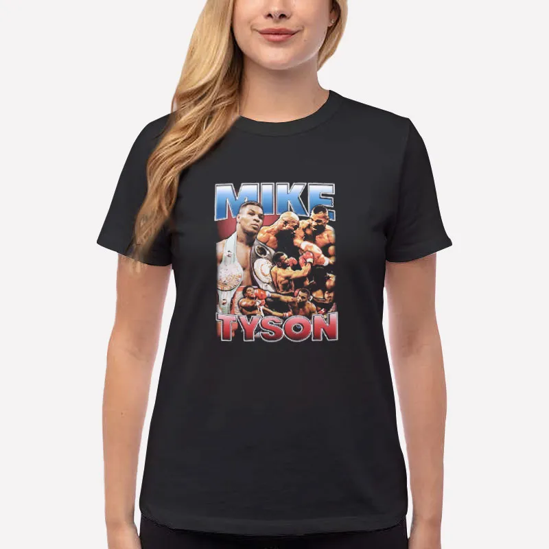 Women T Shirt Black Retro Vintage Mike Tyson Shirt