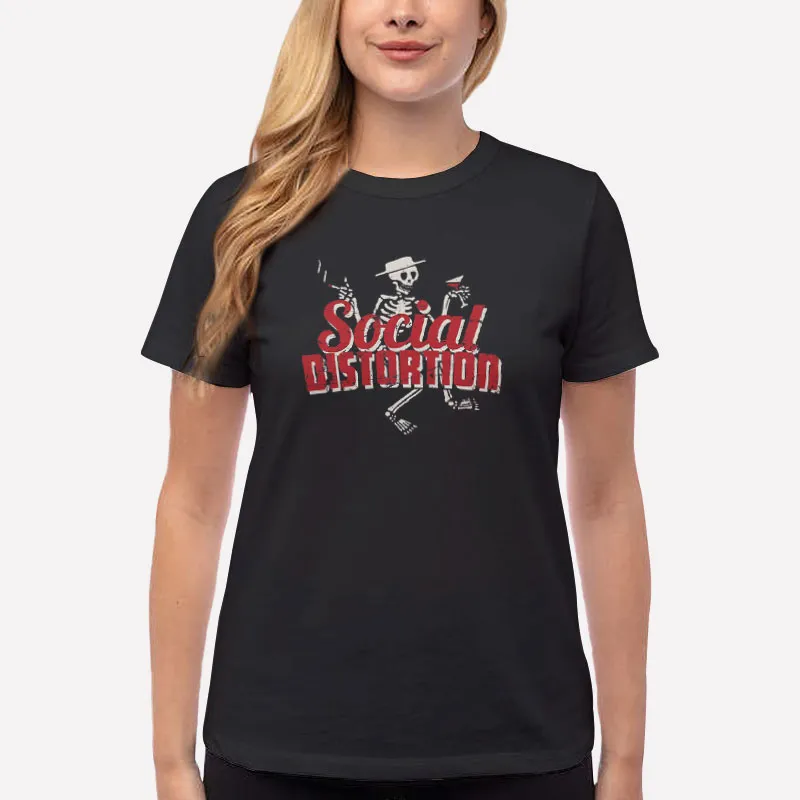 Women T Shirt Black Retro Vintage Social Distortion Merch Shirt
