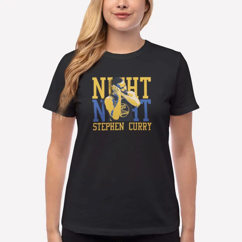 Women T Shirt Black Sleepy Steph Curry Night Night Shirt