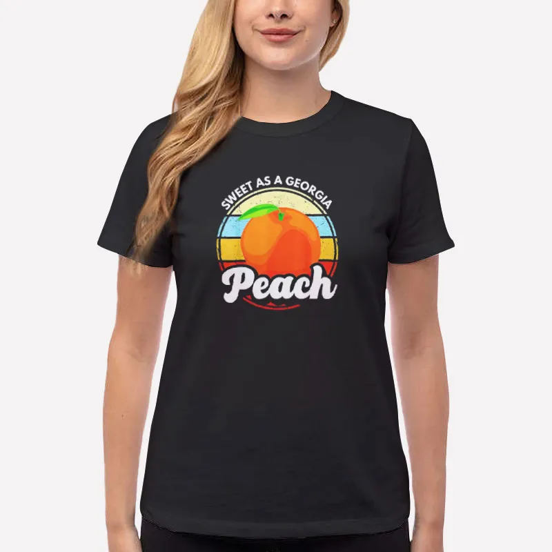 Women T Shirt Black Sweet As A Georgia Peach T Shirt