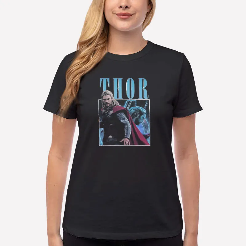 Women T Shirt Black Vintage Chris Hemsworth Thor Tshirts