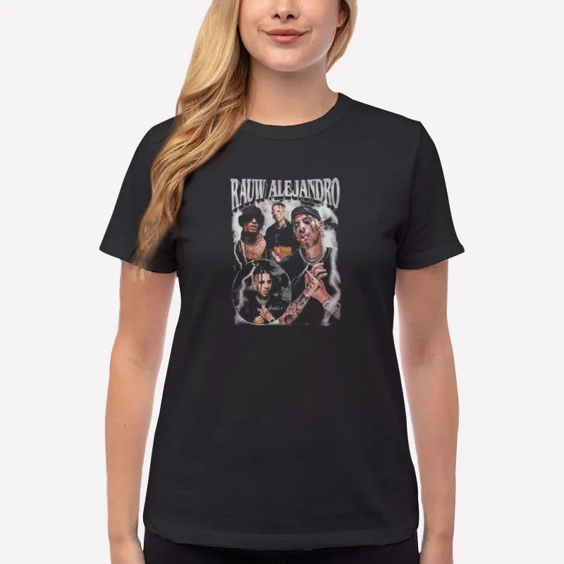Women T Shirt Black Vintage Inspired Rauw Alejandro T Shirt