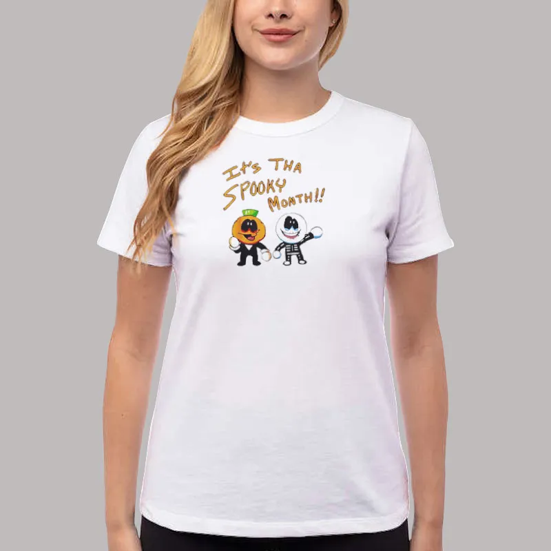 Women T Shirt White Fnf Game Skid And Pump It’s Tha Spooky Month Shirt