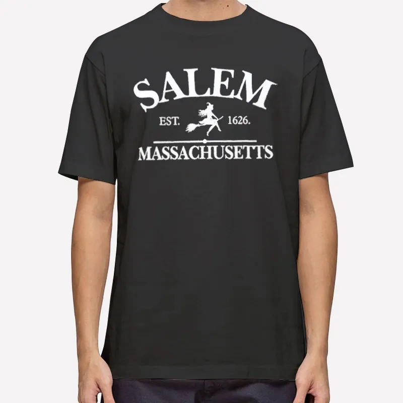 Mens T Shirt Black Halloween Witch Salem Massachusetts Sweatshirt