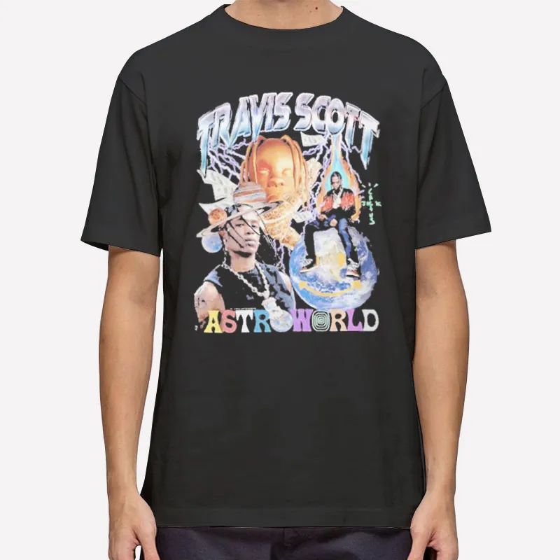 Mens T Shirt Black Retro Vintage Travis Scott Astroworld Sweatshirts
