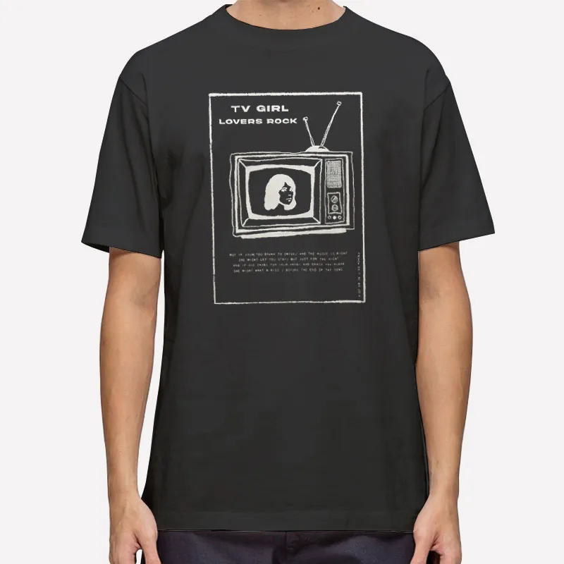Mens T Shirt Black Retro Vintage Tv Girl Merchandise Hoodie