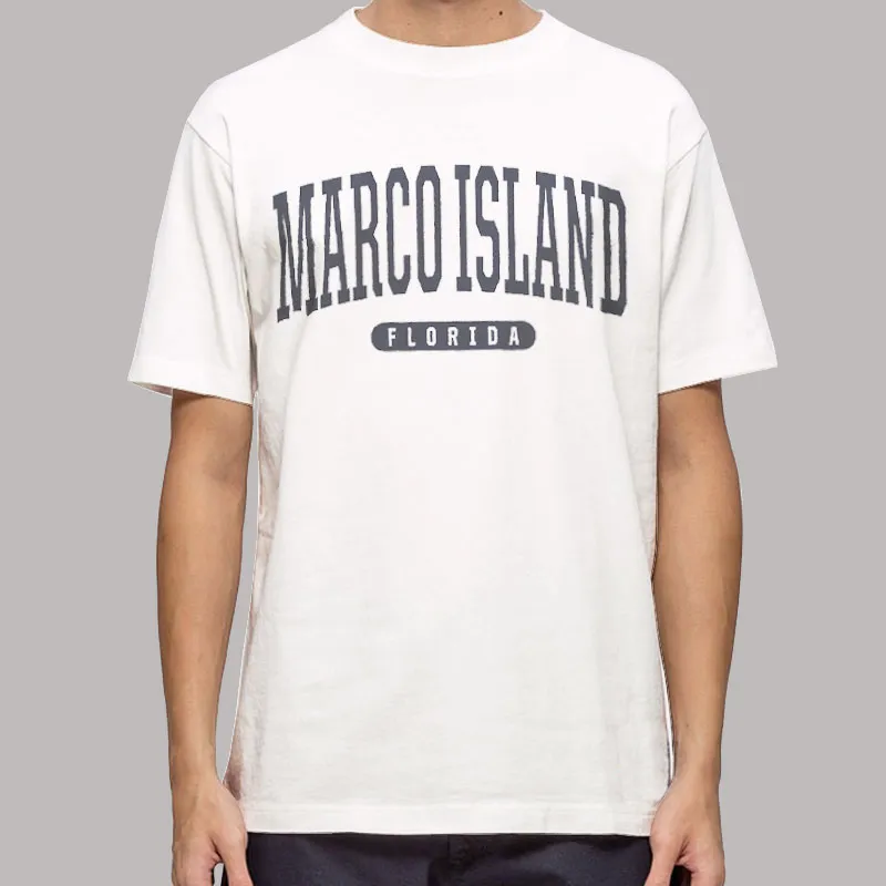 Mens T Shirt White College University Marco Island Sweatshirt