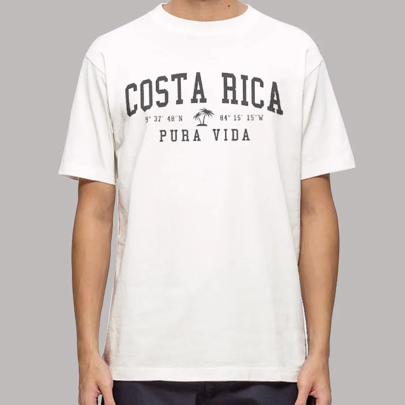 Mens T Shirt White Costa Rica Pura Vida Sweatshirt