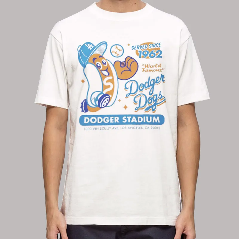 Mens T Shirt White Dodger Dogs Since 1962 Baseball Sweatshirt