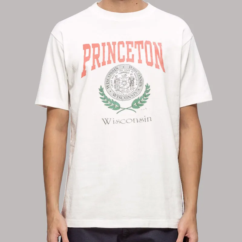 Mens T Shirt White Vintage 1992 Princeton University Collegiate Hooded