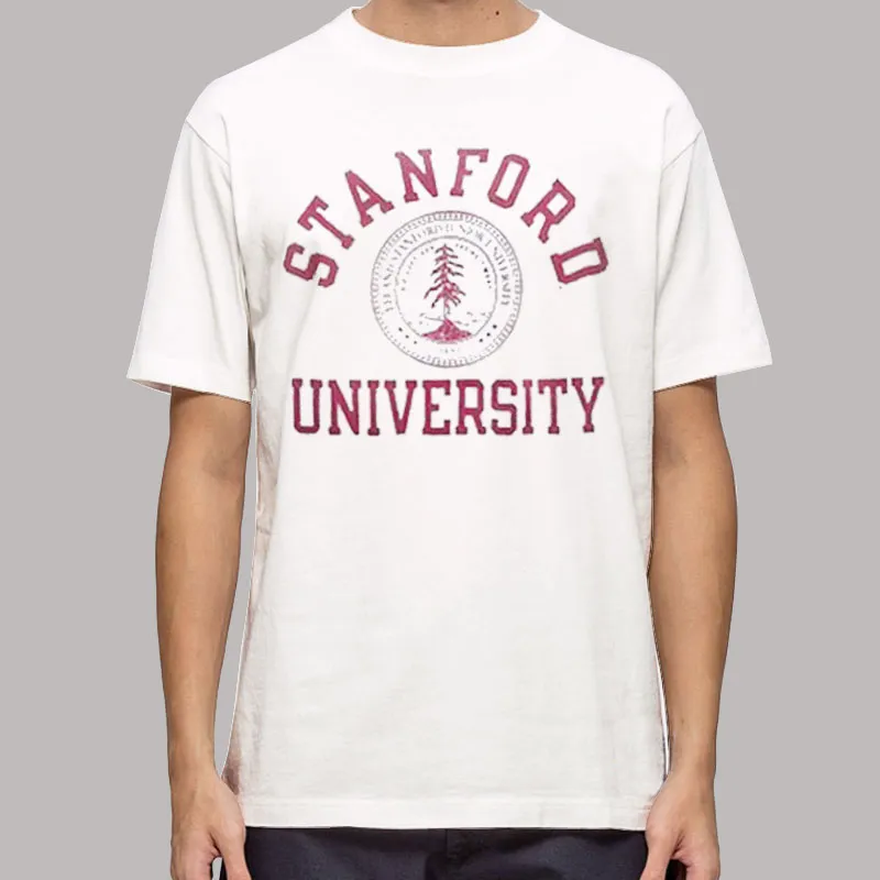 Mens T Shirt White Vintage College Stanford University Sweatshirt