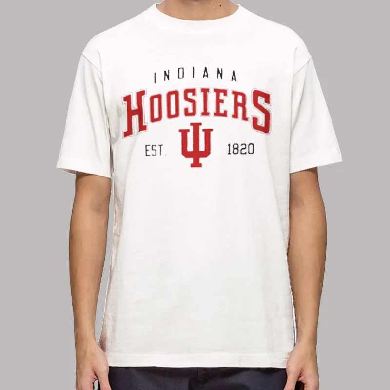 Mens T Shirt White Vintage Ncaa University Indiana Hoosiers Sweatshirt