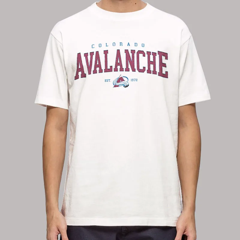 Mens T Shirt White Vintage Nhl Colorado Avalanche Sweatshirts