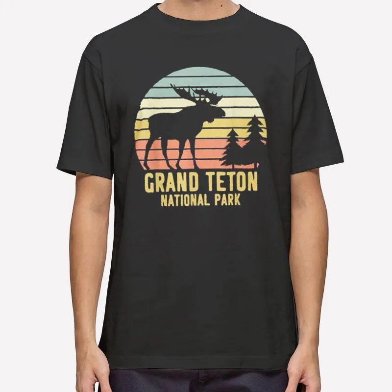 Retro National Park Grand Teton T Shirts