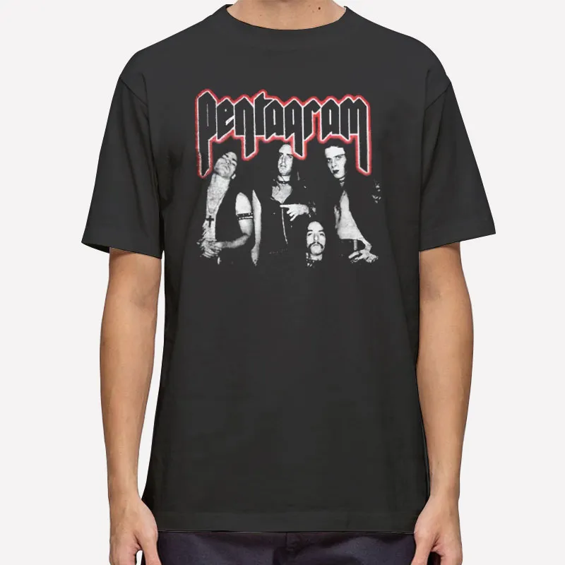 Retro Vintage Metal Pentagram Band Shirt