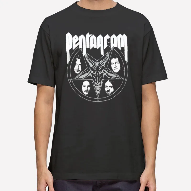 Retro Vintage Pentagram Band Shirt