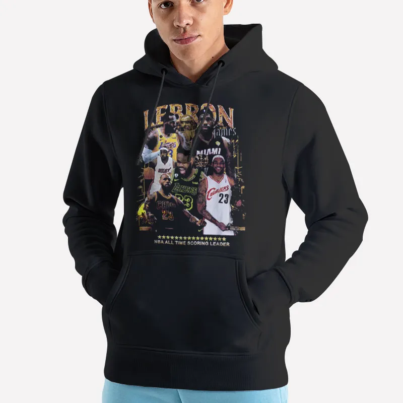 Unisex Hoodie Black 90s Vintage Basketball Lebron James Sweatshirt