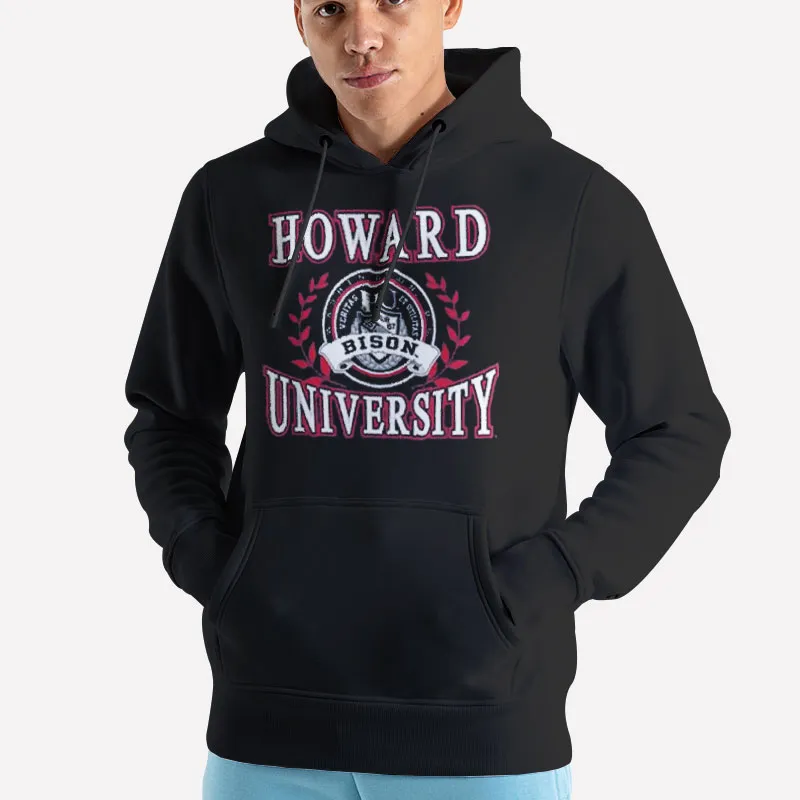 Unisex Hoodie Black Bison Laurels Howard University Sweatshirts
