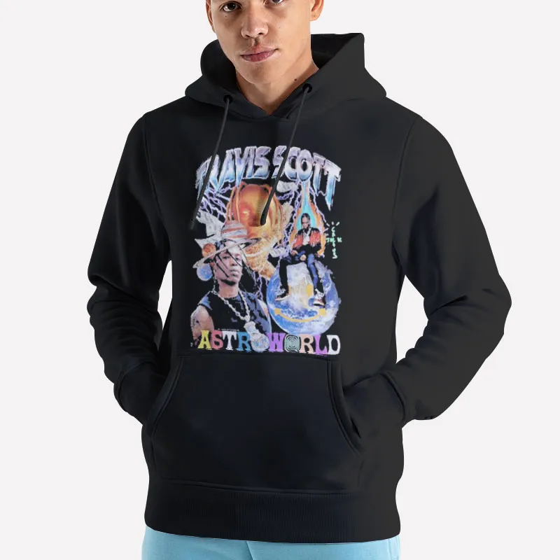 Unisex Hoodie Black Retro Vintage Travis Scott Astroworld Sweatshirts