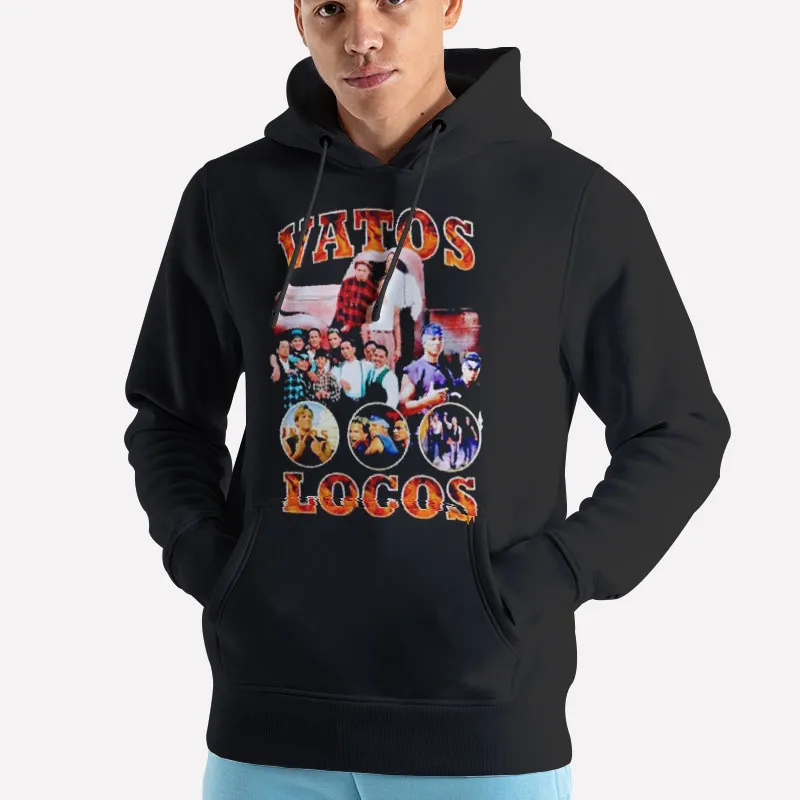 Unisex Hoodie Black Retro Vintage Tribute Vatos Locos T Shirt
