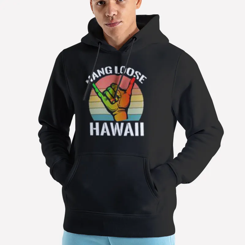 Unisex Hoodie Black Shaka Rasta Aloha Hang Loose T Shirt