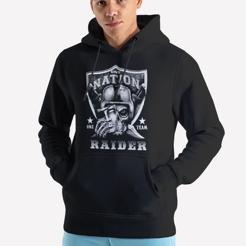 Unisex Hoodie Black Skull One Raider Nation Shirt