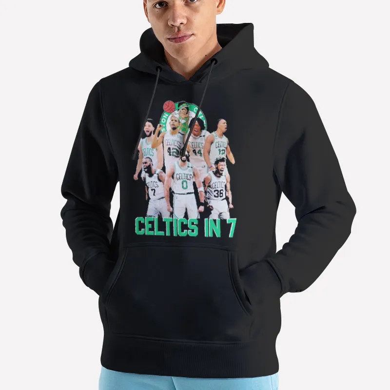 Unisex Hoodie Black Vintage Boston Celtics In 7 Shirt Team Player