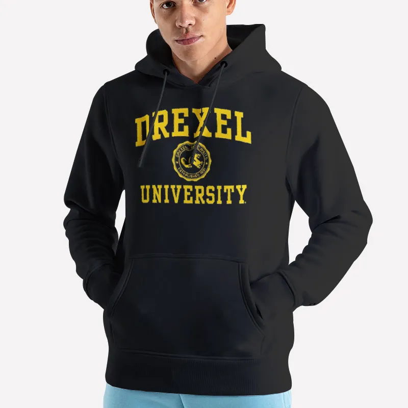 Unisex Hoodie Black Vintage College University Drexel Sweatshirt