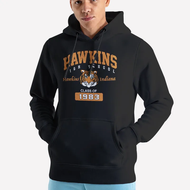 Unisex Hoodie Black Vintage High School Hawkins Sweatshirt