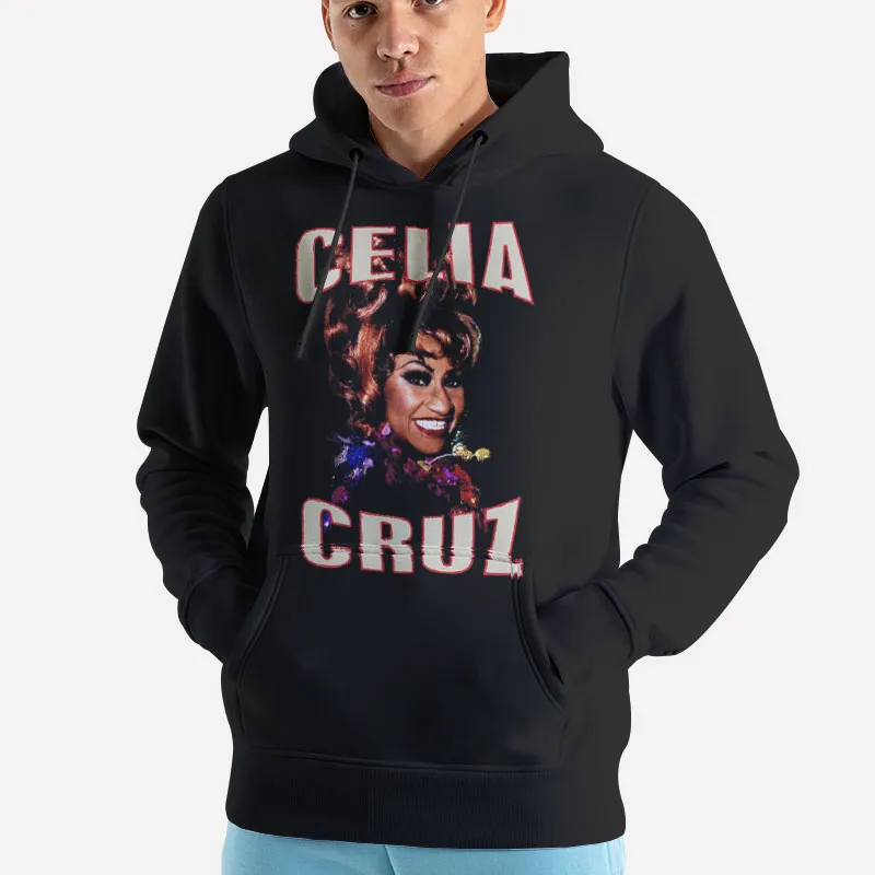 Unisex Hoodie Black Vintage Inspired Celia Cruz T Shirt