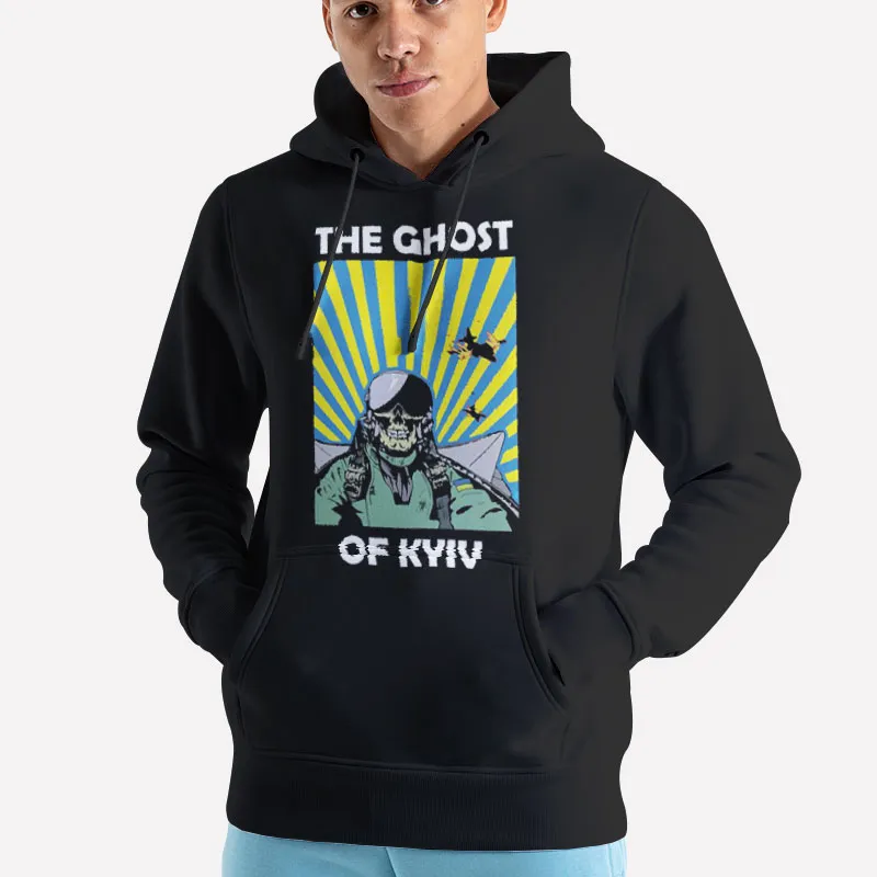 Unisex Hoodie Black Vintage Inspired Ghost Of Kyiv Shirt