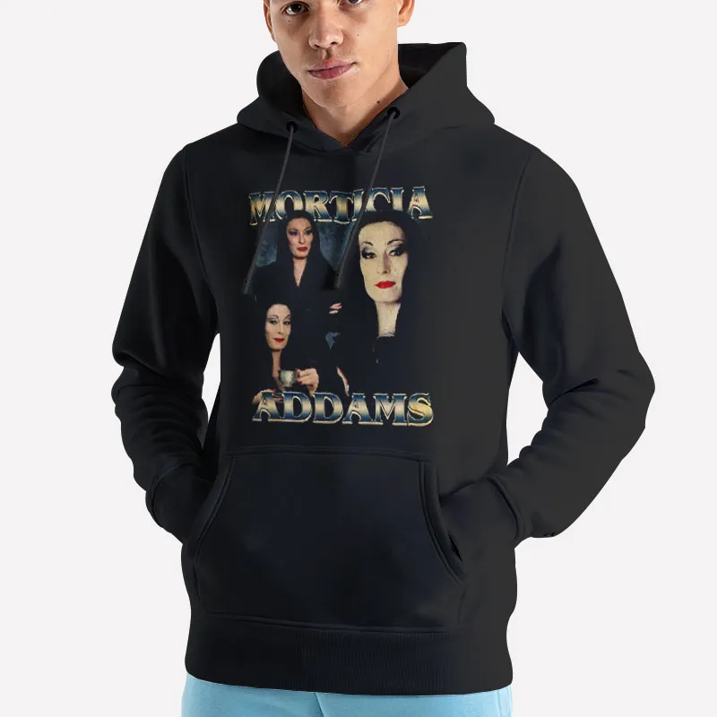 Unisex Hoodie Black Vintage Inspired Morticia Addams Shirt