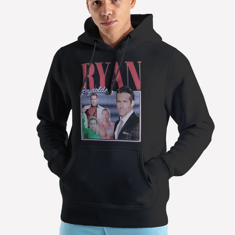 Unisex Hoodie Black Vintage Inspired Ryan Reynolds T Shirt