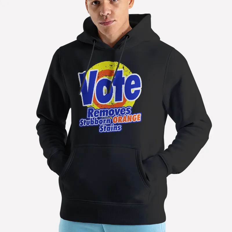 Unisex Hoodie Black Vote Removes Stubborn Orange Stains Shirt