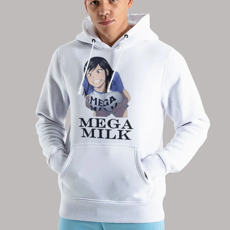 Unisex Hoodie White Funny Girl Mega Milk Shirt