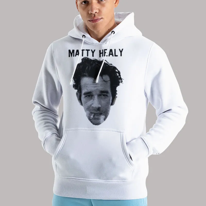Unisex Hoodie White Funny I Hate Matty Healy Shirt Two Side Print