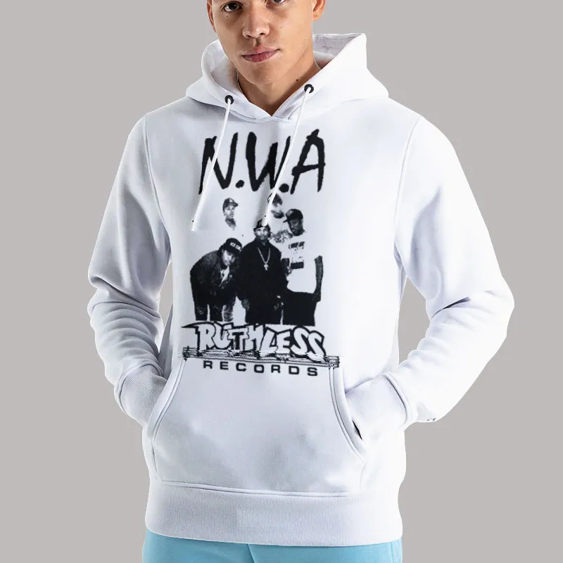 Unisex Hoodie White Nwa Records Hip Hop Ruthless T Shirt