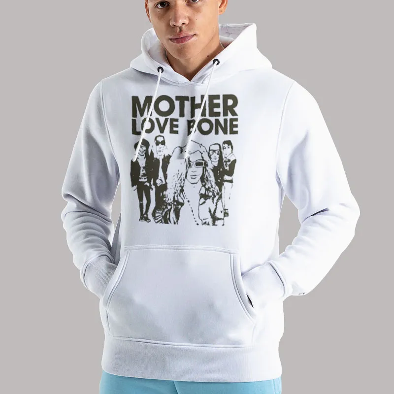 Unisex Hoodie White Retro Vintage Mother Love Bone T Shirt