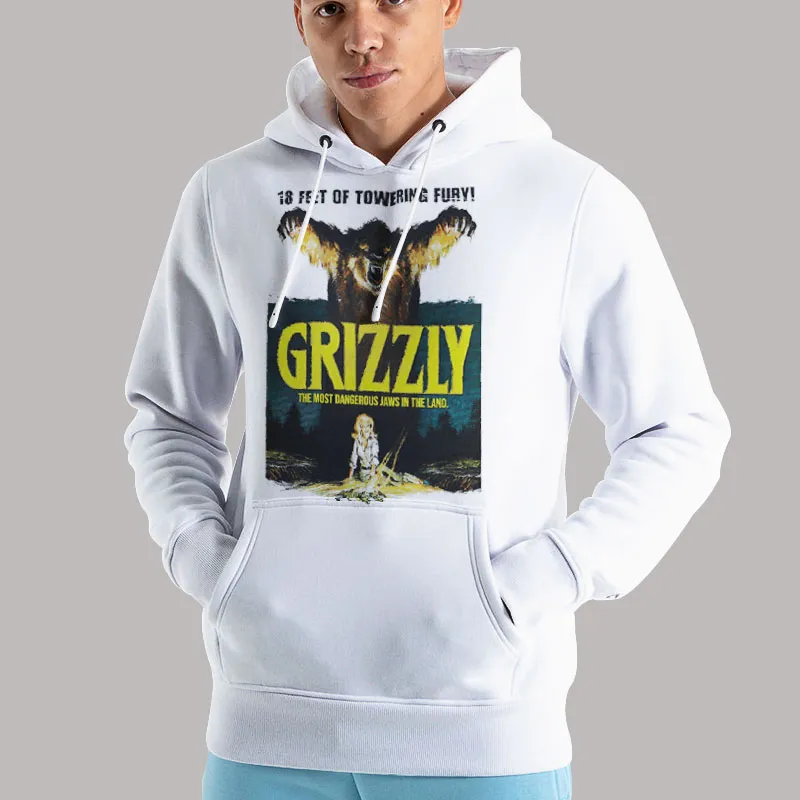 Unisex Hoodie White Vintage Inspired Severin Films Grizzly Shirt