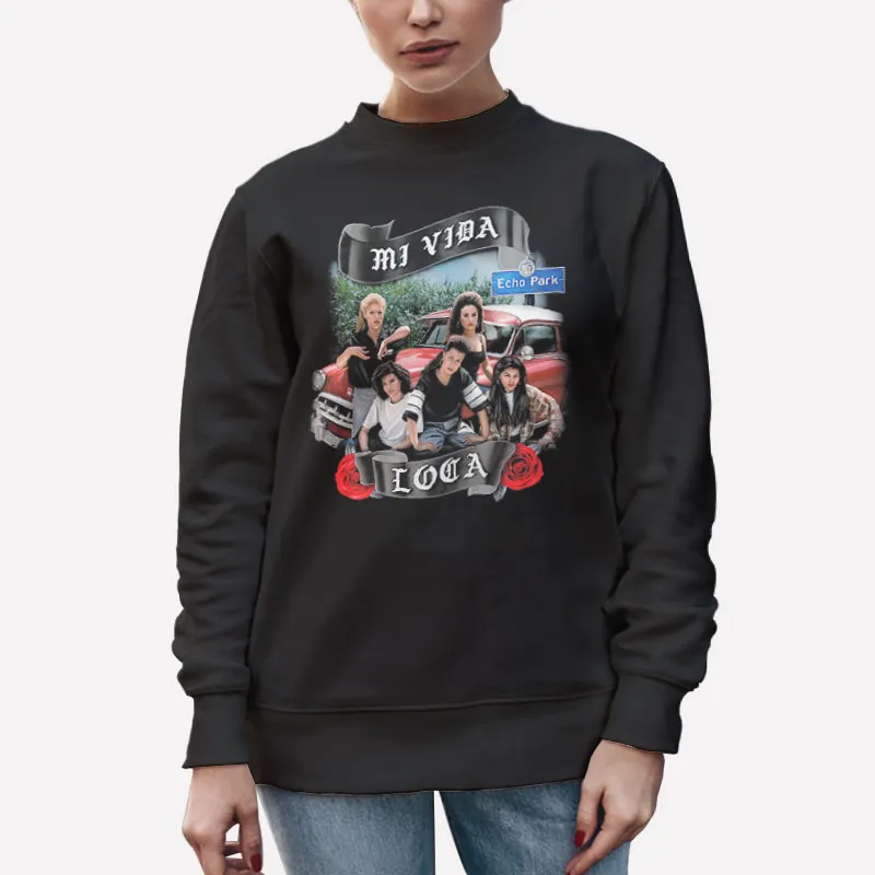 Unisex Sweatshirt Black 90s Vintage Echo Park Mi Vida Loca Shirt