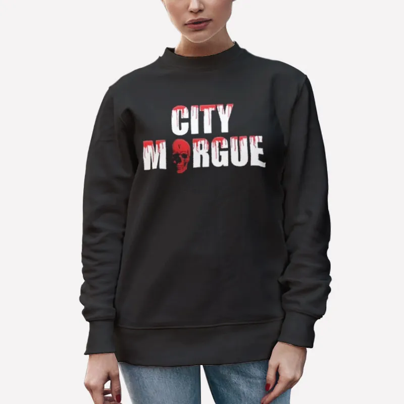 Unisex Sweatshirt Black City Morgue Vlone Drip Shirt Two Side Print