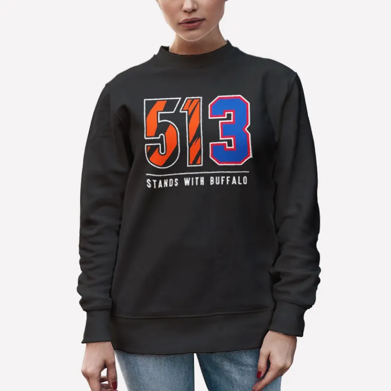 Unisex Sweatshirt Black Damar Hamlin 513 Stands With Buffalo Shirt