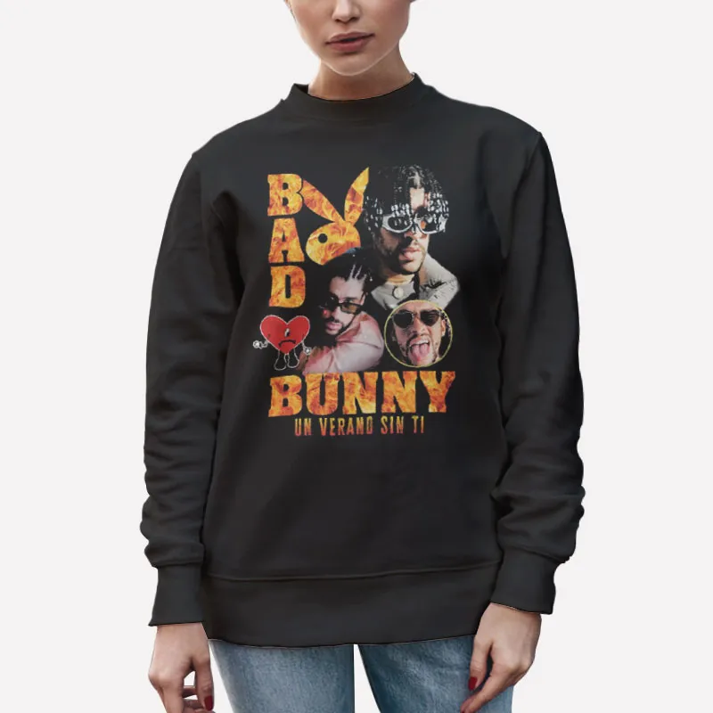 Unisex Sweatshirt Black Funny Bad Bunny Playboy Hoodie